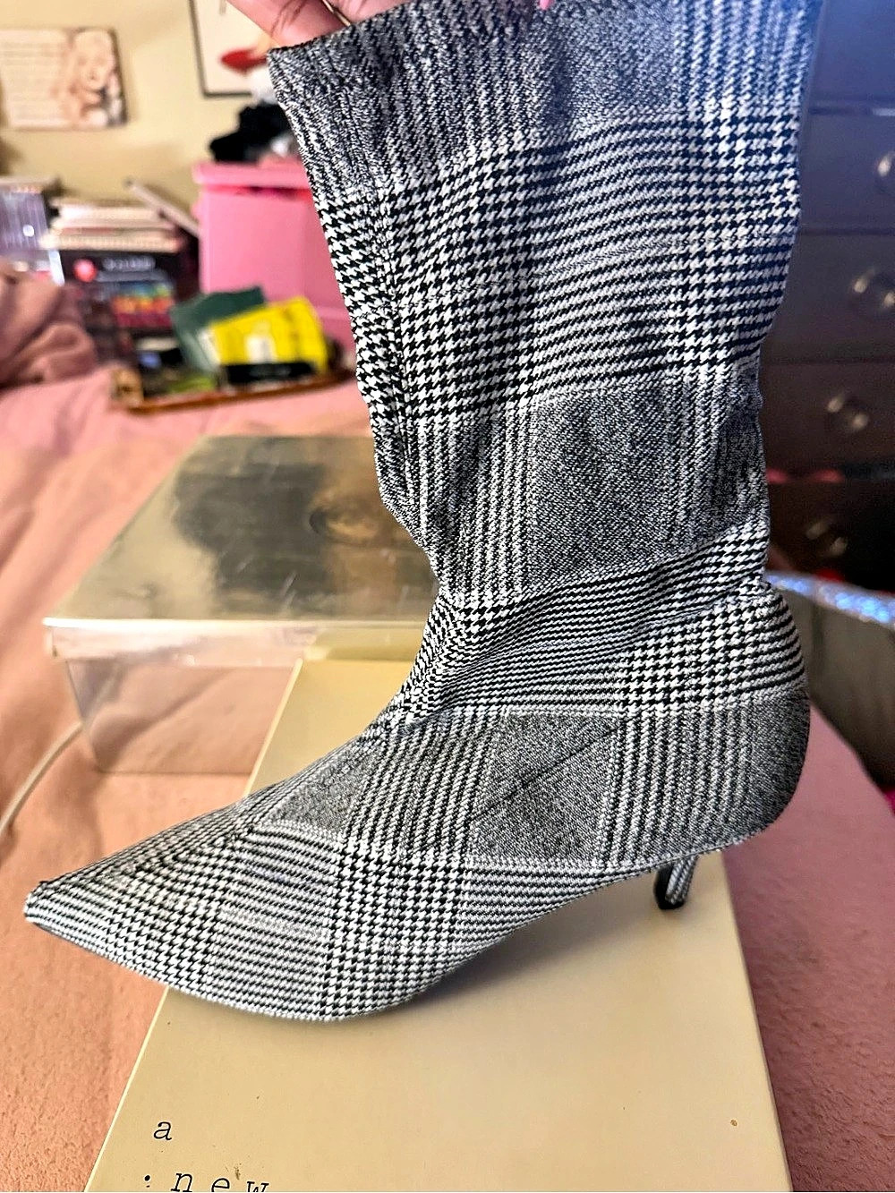 A New Day Women's Houndstooth Pointed-Toe Boots
